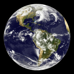NASA GOES 12 satellite image showing earth on March 30, 2010. Original from NASA. Digitally enhanced by rawpixel.