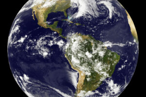 NASA GOES 12 satellite image showing earth on March 30, 2010. Original from NASA. Digitally enhanced by rawpixel.