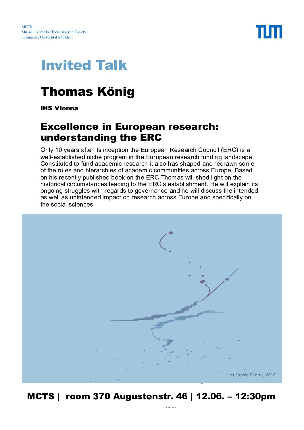 Organisation des Vortrags: T. König: "Excellence in European Research: Understanding the ERC" am 12.06.2018