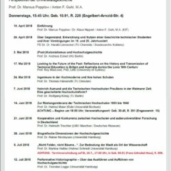 Vortrag am 21.06.2018: H. Trischler: “Kooperation und Konkurrenz zwischen Hochschulen und außeruniversitärer Forschung in Deutschland“