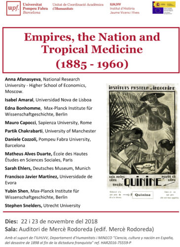 Lecture 21.11.2018: S. Ehlers, “German Tropical Medicine and its European Entanglements after the Great War”