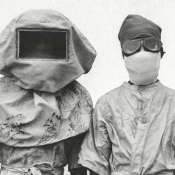 Masks worn during experiments with plague. Manila, Philippines (1912). Original image from National Museum of Health and Medicine. Digitally enhanced by rawpixel.