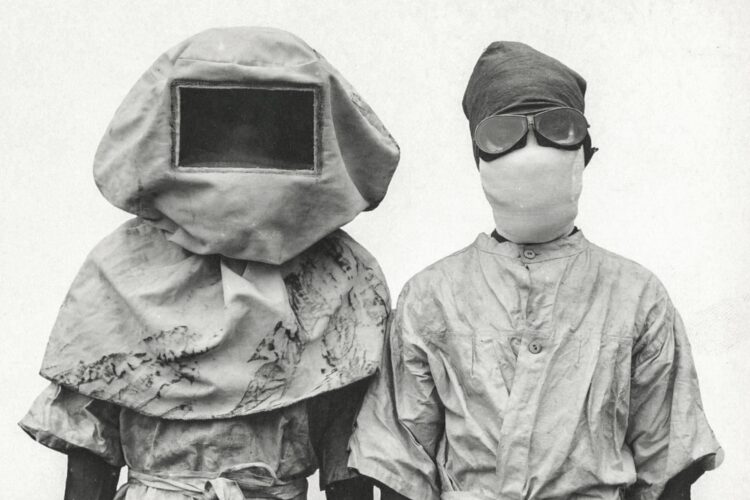 Masks worn during experiments with plague. Manila, Philippines (1912). Original image from National Museum of Health and Medicine. Digitally enhanced by rawpixel.